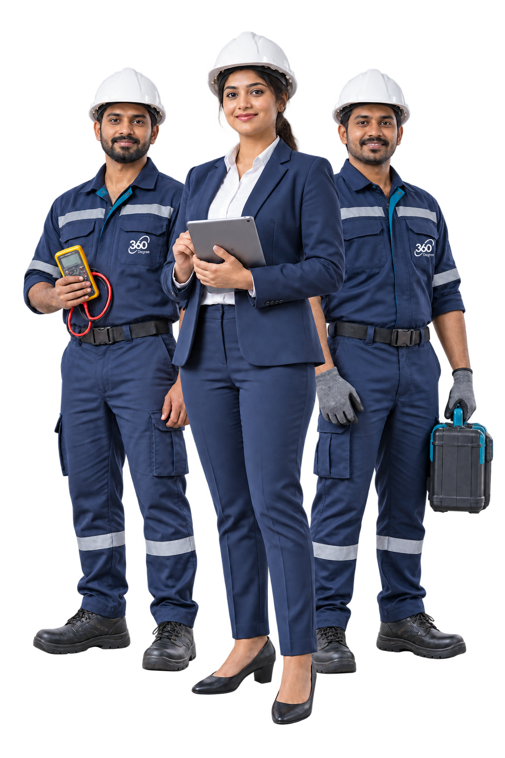 Facilities engineer with branded mechanical and electrical technicians